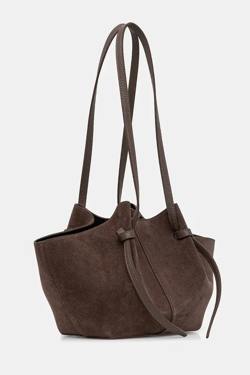 borsa in pelle scamosciata MOCHI Marrone miniatura 2