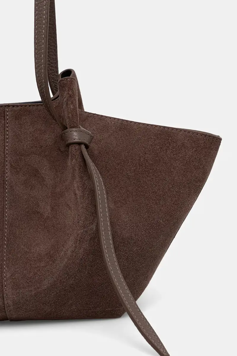 borsa in pelle scamosciata MOCHI Marrone miniatura 3