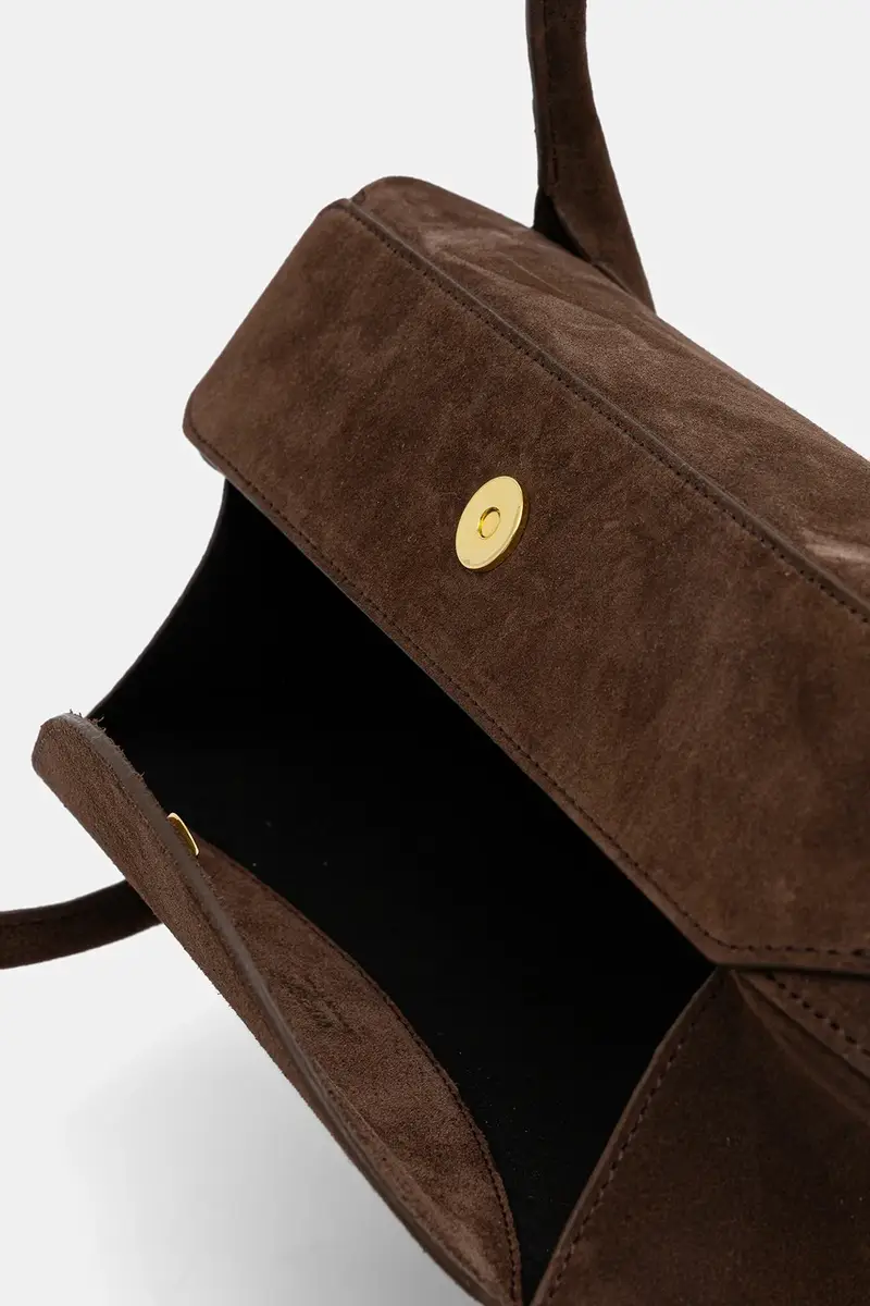 borsa in pelle scamosciata OYSTER Marrone miniatura 4