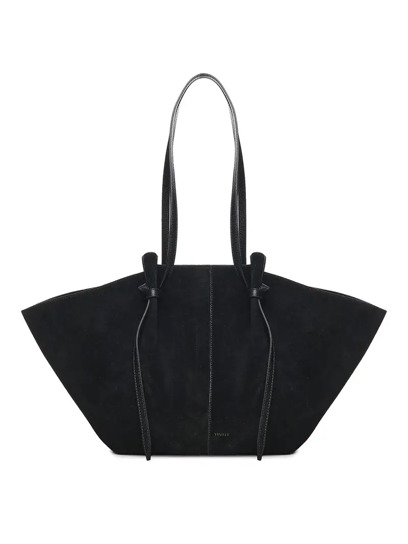 Borsa tote in pelle scamosciata Mochi Nero