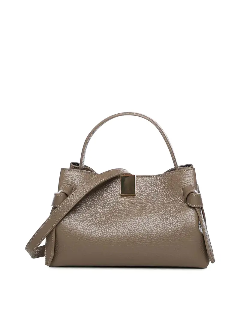 Mini borsa Gyoza in pelle Beige