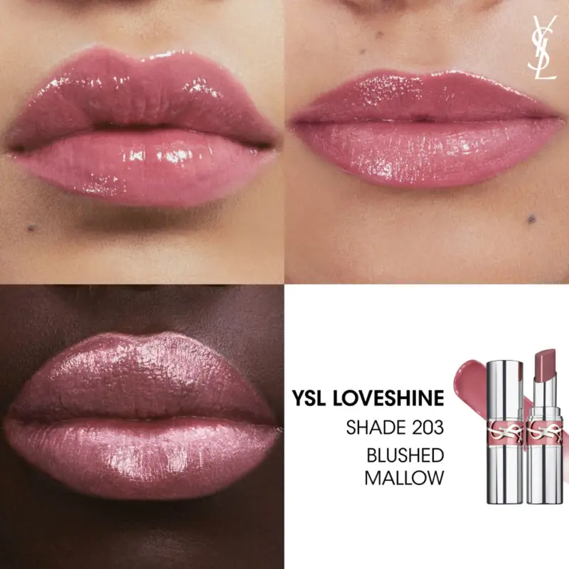 Labbra YSL Loveshine 203 Blushed Mallow - Rossetti miniatura 3