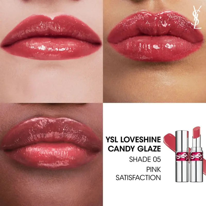 Labbra YSL Loveshine Candy Glaze 05 Pink Satisfaction - Gloss miniatura 3
