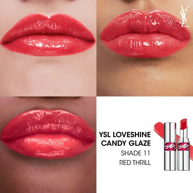 Labbra YSL Loveshine Candy Glaze 11 Red Thrill - Gloss miniatura 3