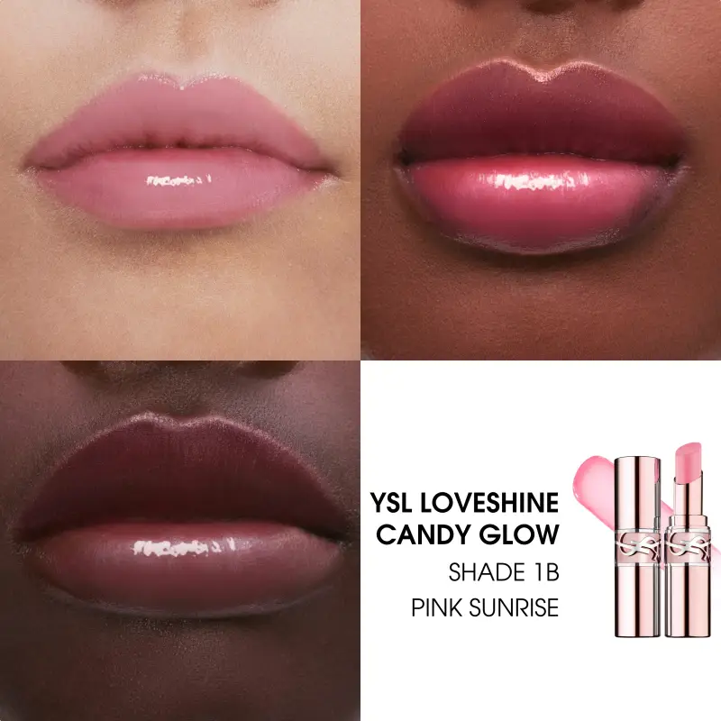 Labbra YSL Loveshine Candy Glow 1B Pink Sunrise - Rossetti, Balsamo labbra miniatura 3
