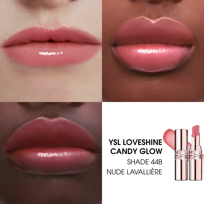 Labbra YSL Loveshine Candy Glow 44B Nude Lavallière - Rossetti, Balsamo labbra miniatura 3