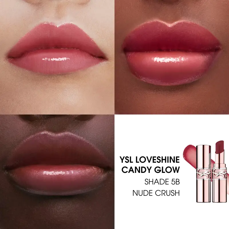 Labbra YSL Loveshine Candy Glow 5B Nude Crush - Rossetti, Balsamo labbra miniatura 3