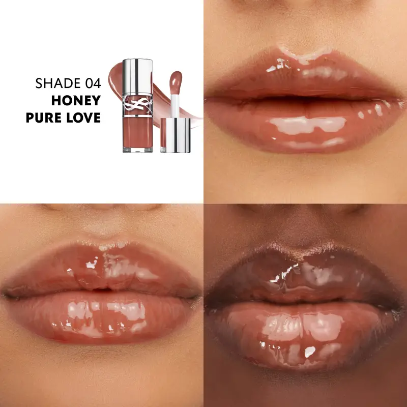 Labbra YSL Loveshine Plumping Lip Oil Gloss - Lip Gloss Rimpolpante N°4 Honey Pure Love - Gloss miniatura 4