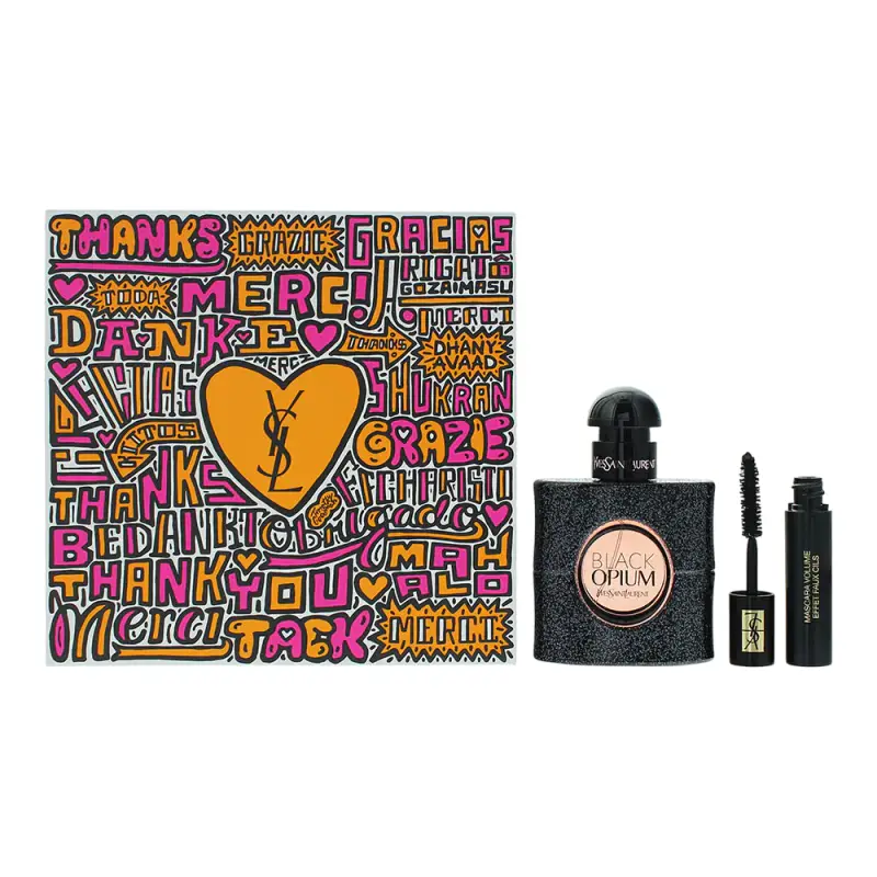 Set Yves Saint Laurent Black Opium Eau de Parfum da donna 50 ml + Mascara Volume Effet Faux Cils Black 2 ml *Miniatura