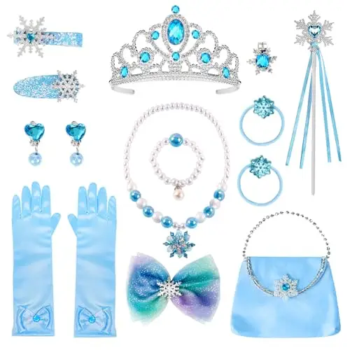 YYDSXK Accessori Principessa Elsa, Accessori per Vestire Principessa con Principessa Corona Principessa Bacchetta,