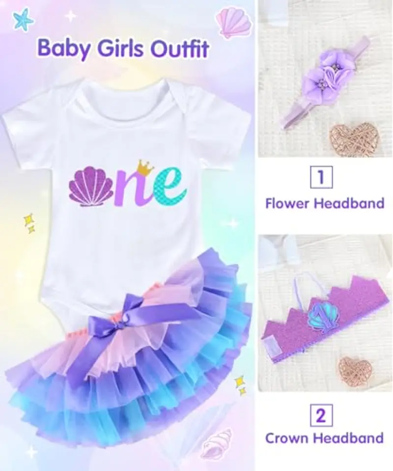 YYDSXK Vestito 1 Anno Bambina, Vestito per il Primo Compleanno per Baby Girl, Pagliaccetto, Tutu Gonna, Neonate miniatura 2