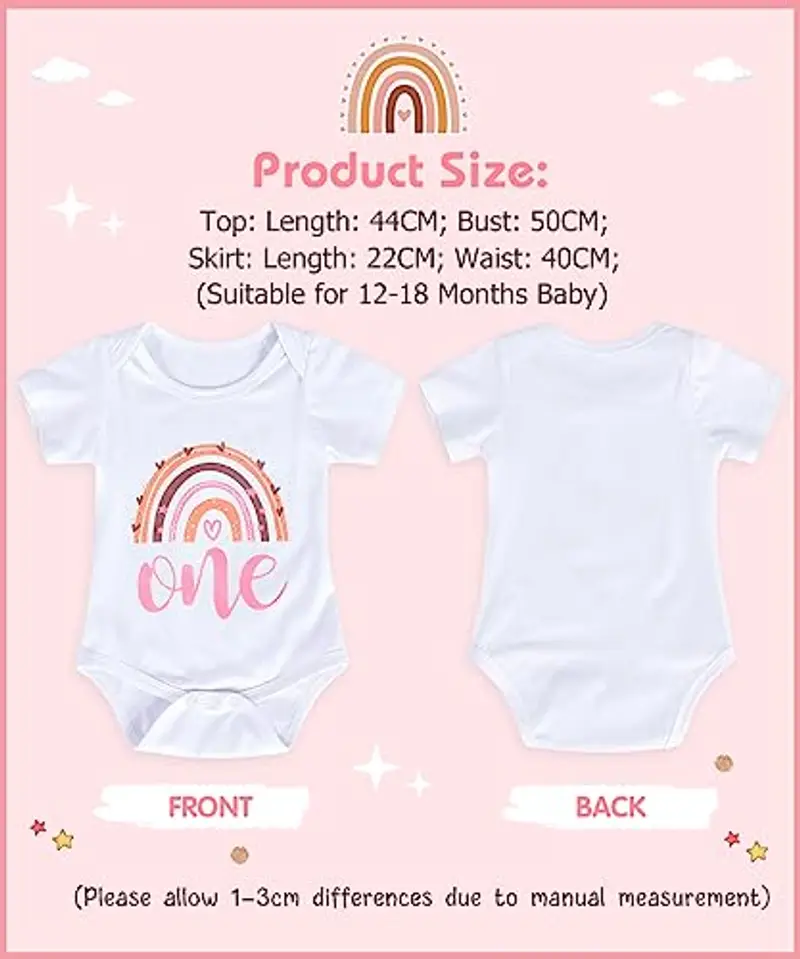 YYDSXK Vestito 1 Anno Bambina, Vestito per il Primo Compleanno per Baby Girl, Pagliaccetto, Tutu Gonna, Neonate Compleanno Outfit per Fotografico miniatura 3