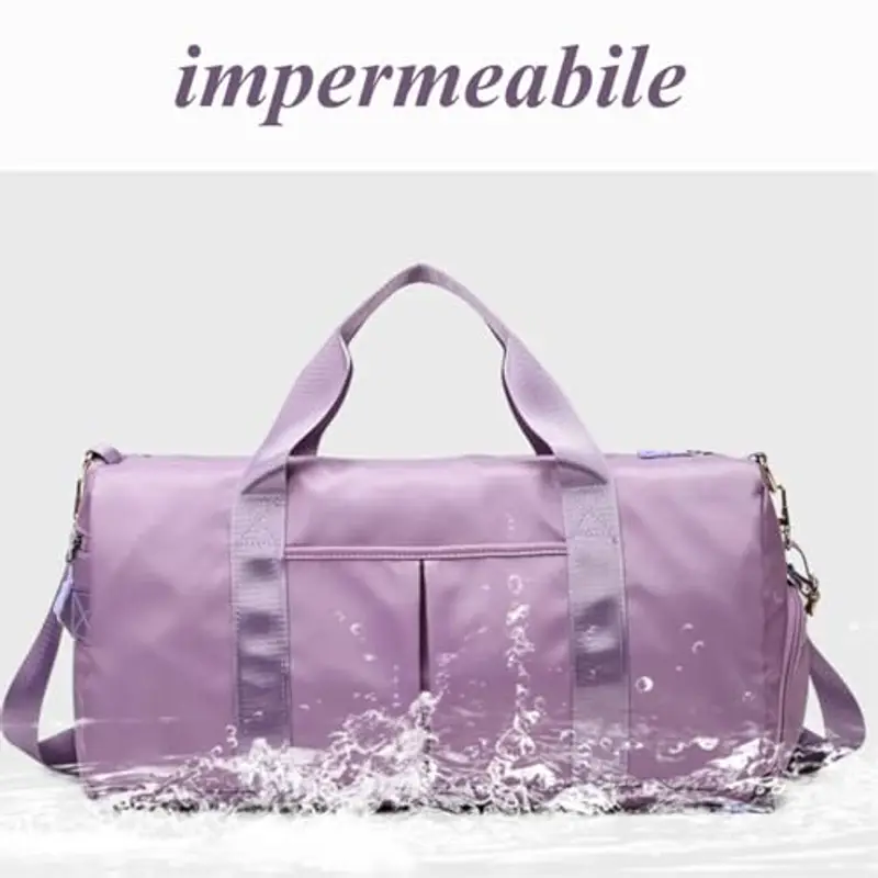 YYKSYDPT Borsa da Palestra, Borsone Sportivo con Borsa di Separazione Bagnato e Asciutto Scomparto per Scarpe, Borse da Viaggio per il Fine Settimana Borsa da Cabina per Donna Uo (Rosa Rossa) miniatura 3