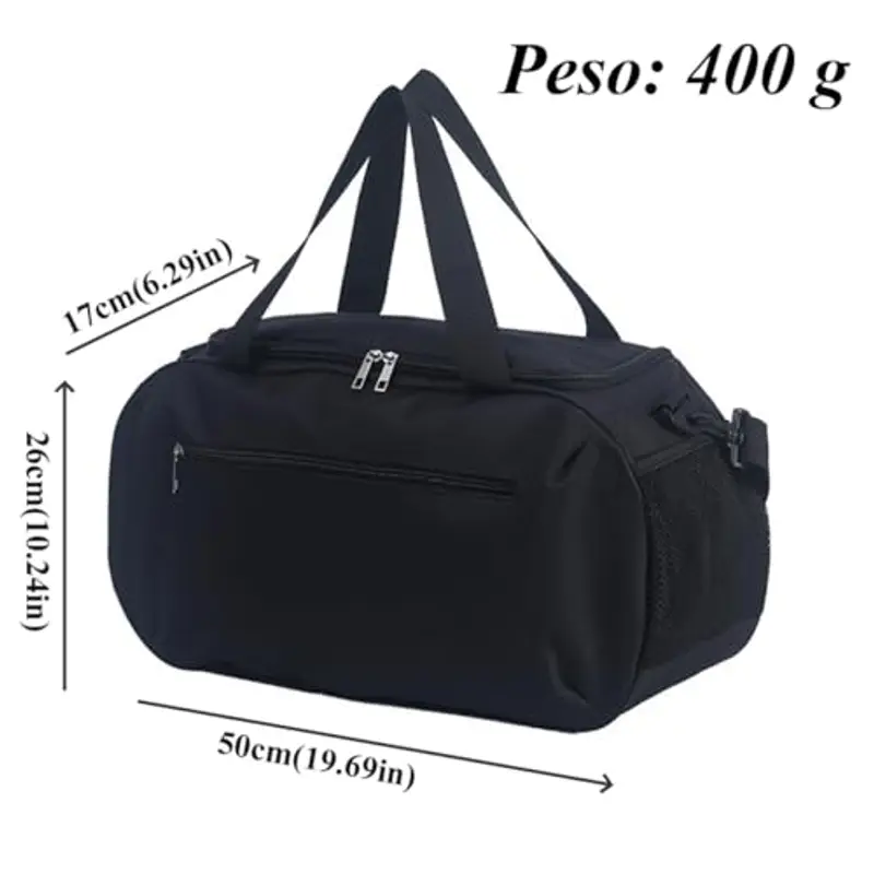 YYKSYDPT Borsa da palestra, Borsone sportivo per Donna Uomo, Borse da viaggio per il fine settimana per il nuoto, lo yoga (Nero) miniatura 2