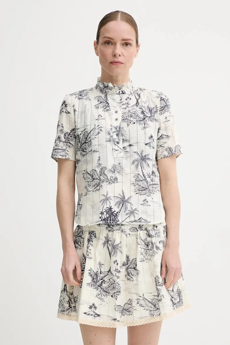 camicetta donna colore beige WWTO01980