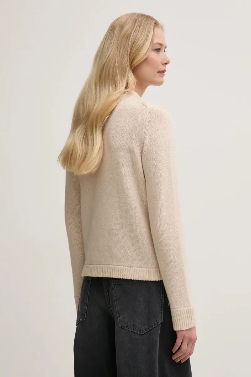 cardigan in cashemire colore beige KWCA01587 miniatura 3