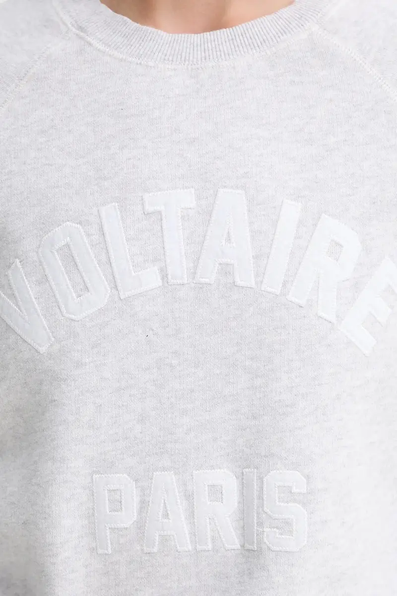 felpa donna colore grigio con applicazione JWSS01722 miniatura 5