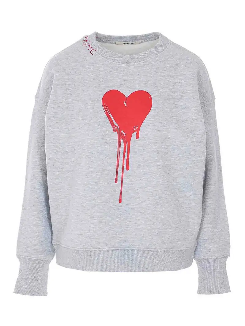 Felpa grigia Oscar con cuore che scorre Grigio