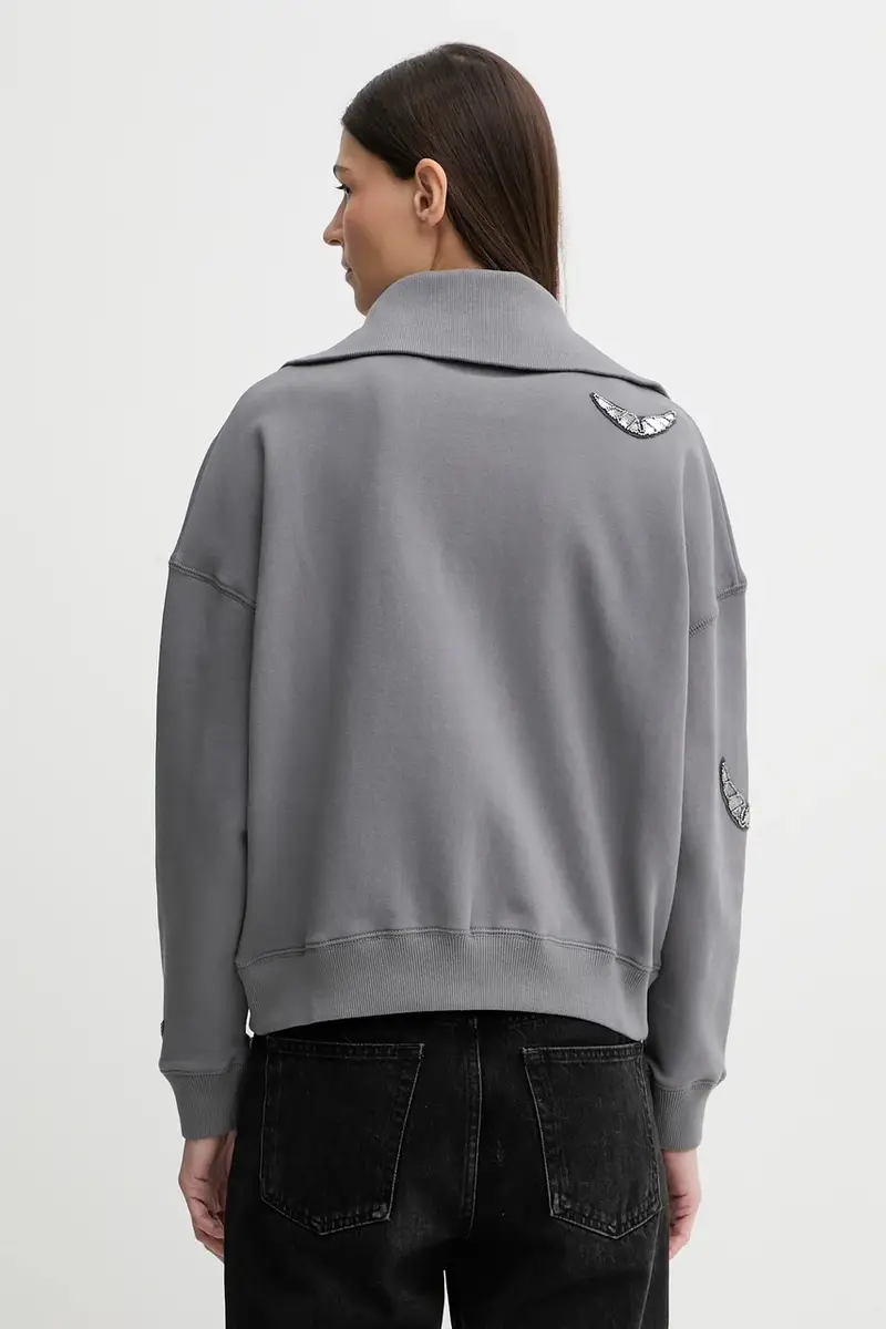 felpa in cotone Grigio miniatura 3