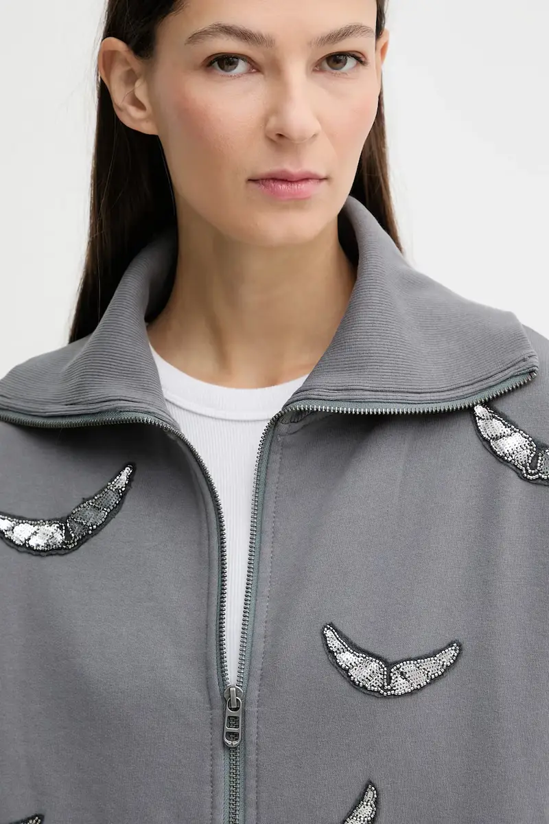 felpa in cotone Grigio miniatura 4