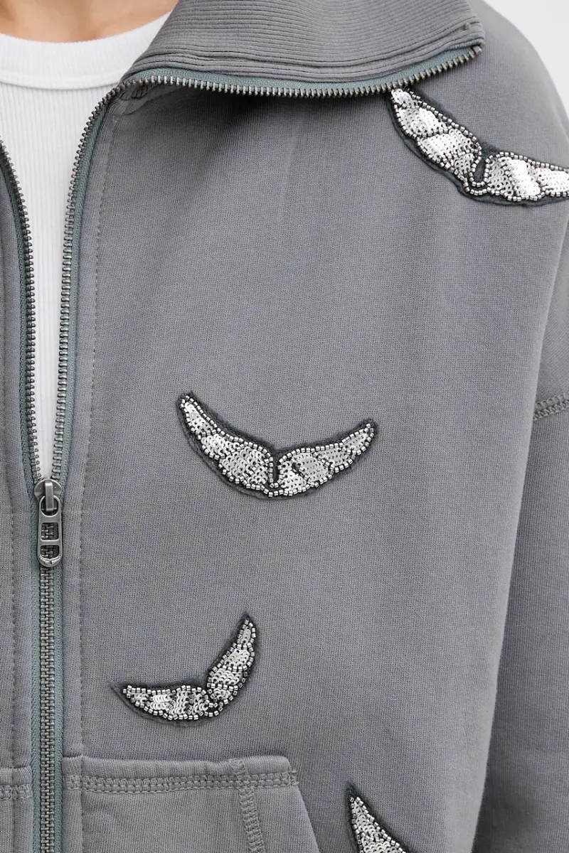 felpa in cotone Grigio miniatura 5