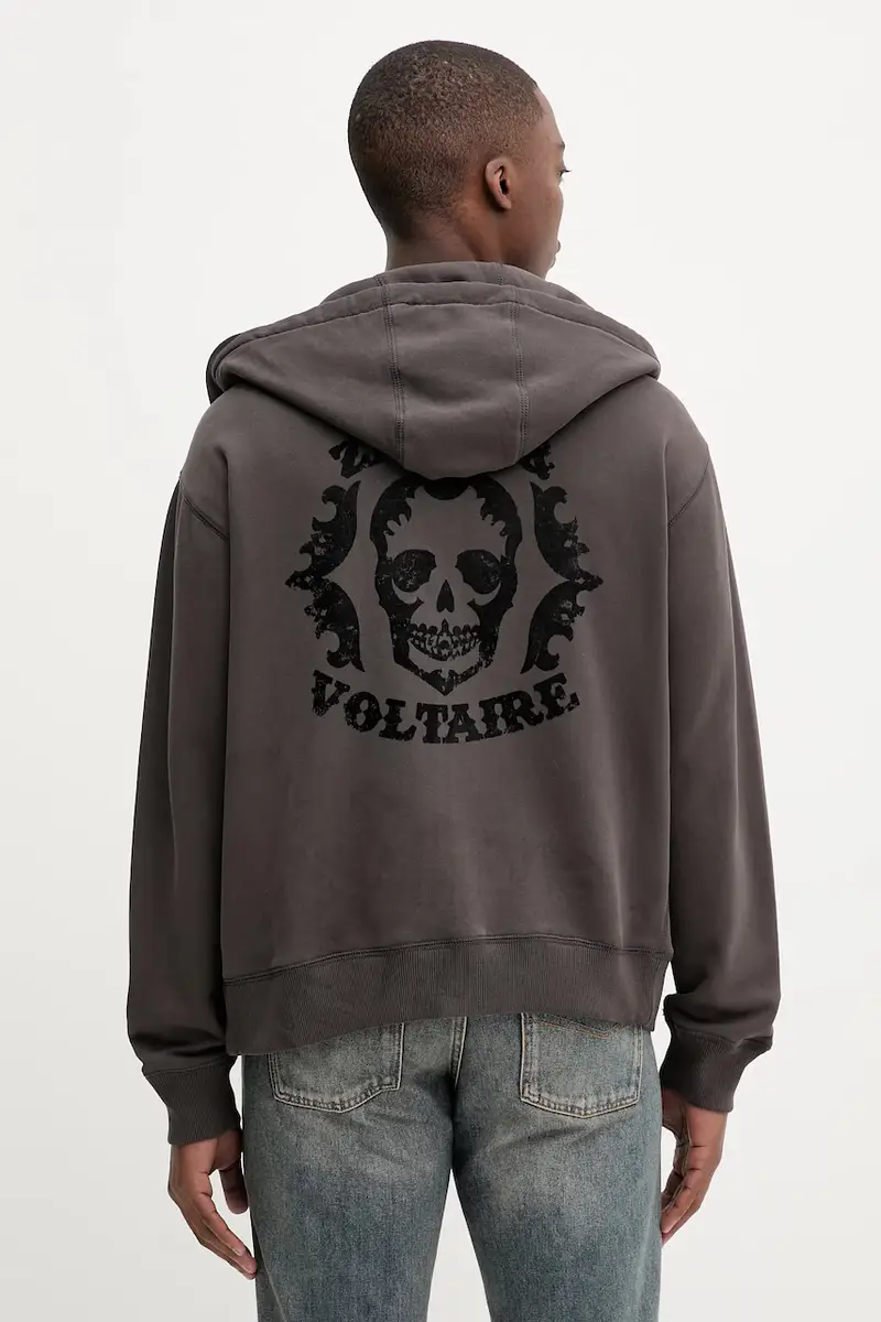 felpa in cotone uomo colore marrone con cappuccio JMSS01311