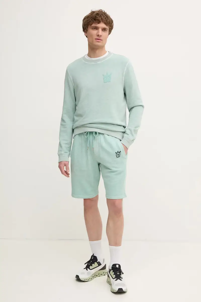 felpa in cotone uomo colore turchese JMSS00217 miniatura 2