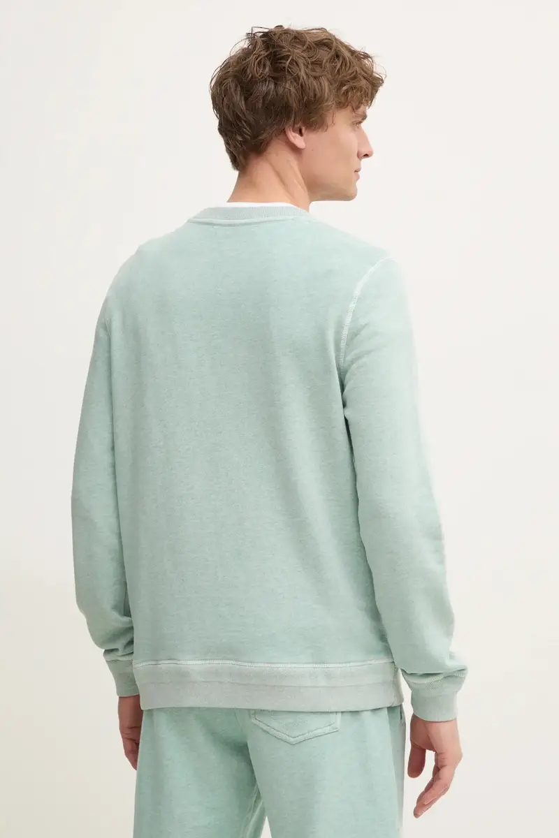 felpa in cotone uomo colore turchese JMSS00217 miniatura 3