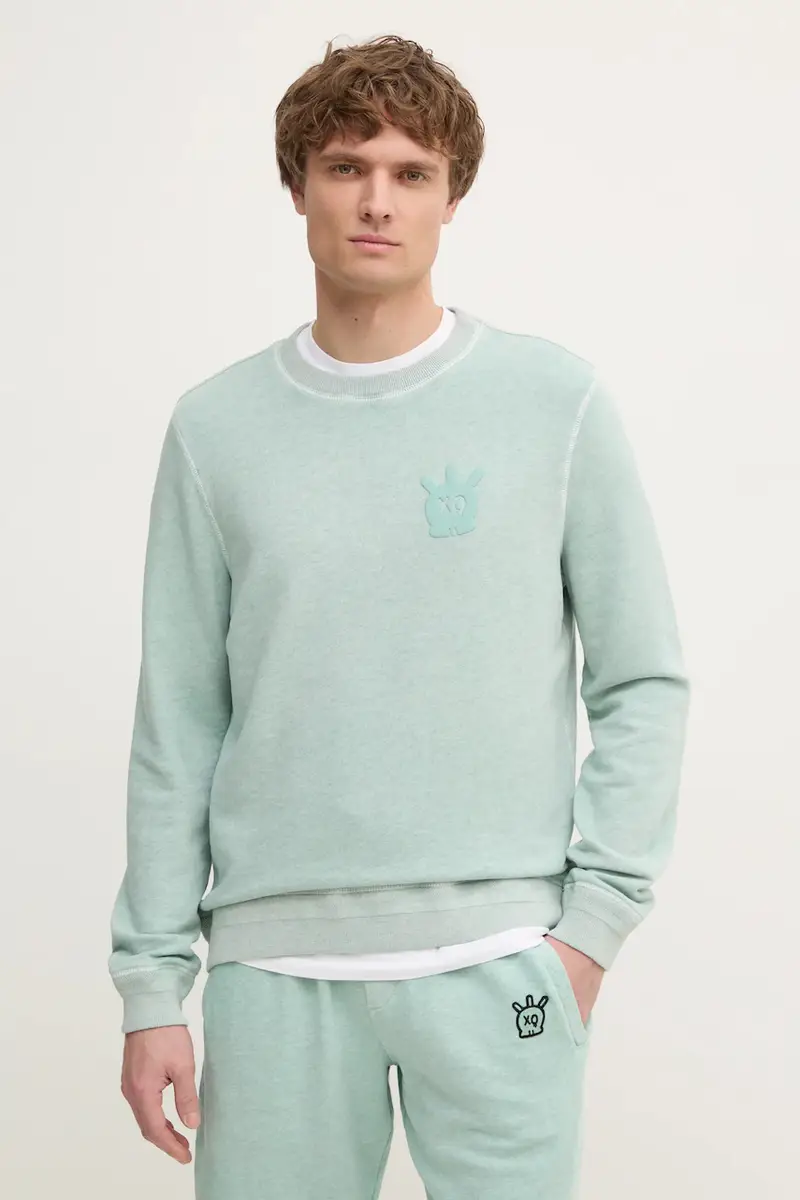 felpa in cotone uomo colore turchese JMSS00217