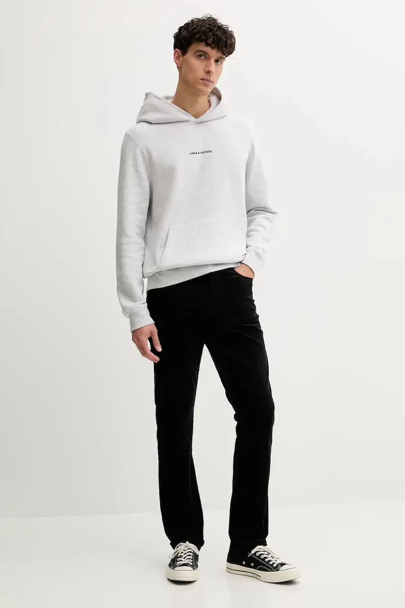 felpa uomo colore grigio con cappuccio JMSS01307 miniatura 2