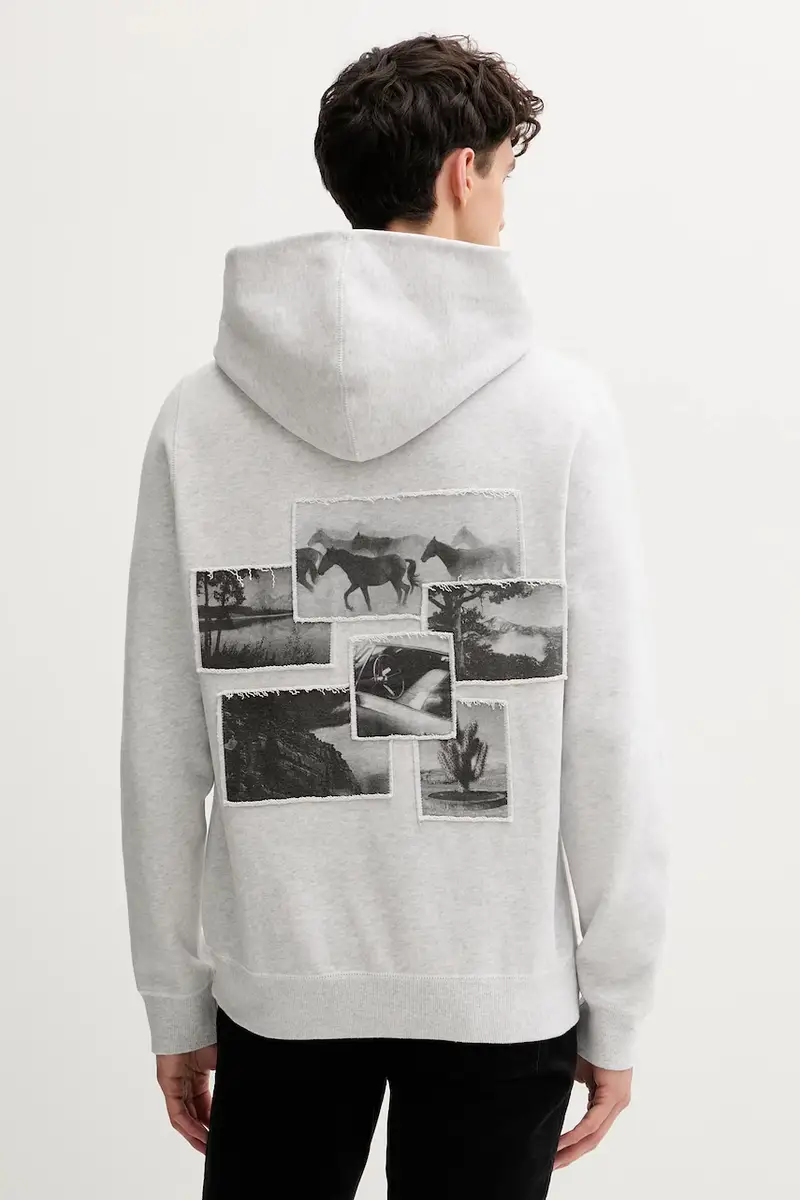 felpa uomo colore grigio con cappuccio JMSS01307