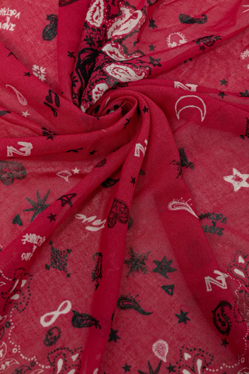 foulard in cotone colore rosa OWSC01499 miniatura 3