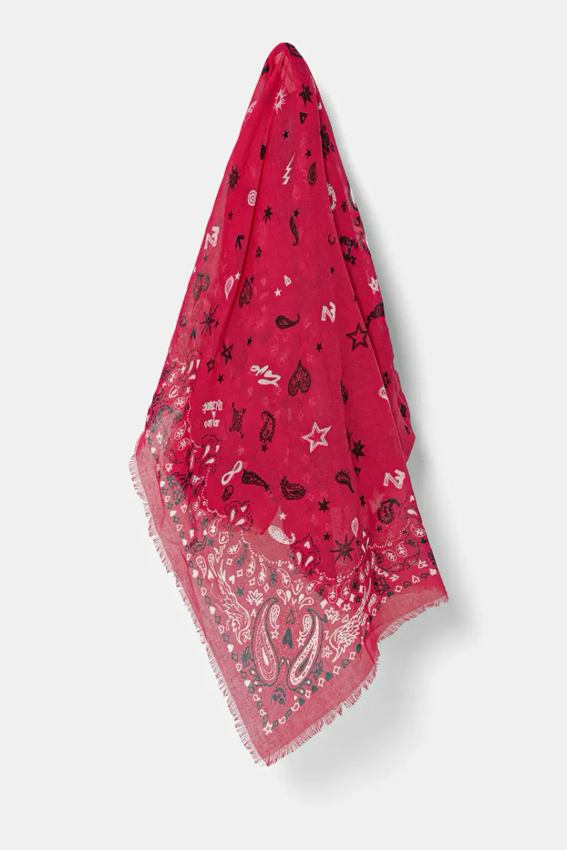 foulard in cotone colore rosa OWSC01499