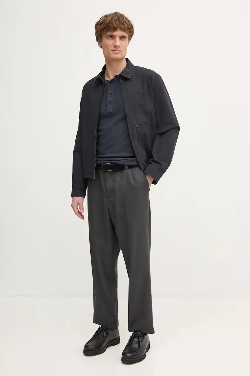 giacca in cotone colore nero WMOW01399 miniatura 2