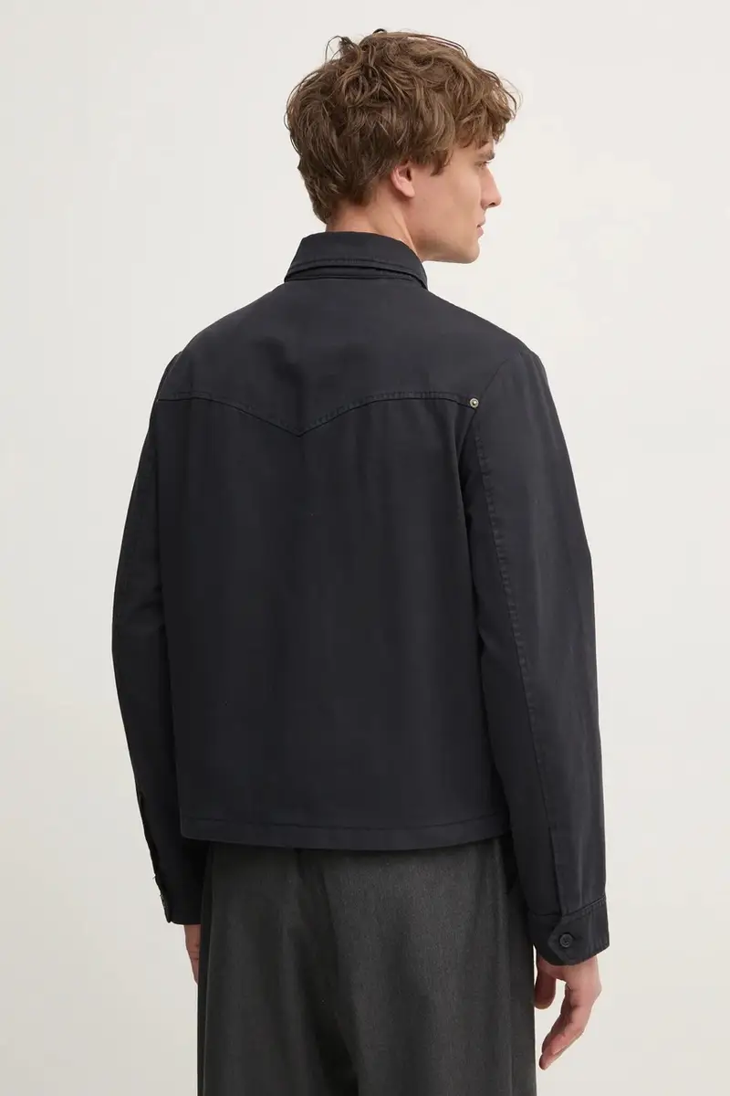 giacca in cotone colore nero WMOW01399 miniatura 3