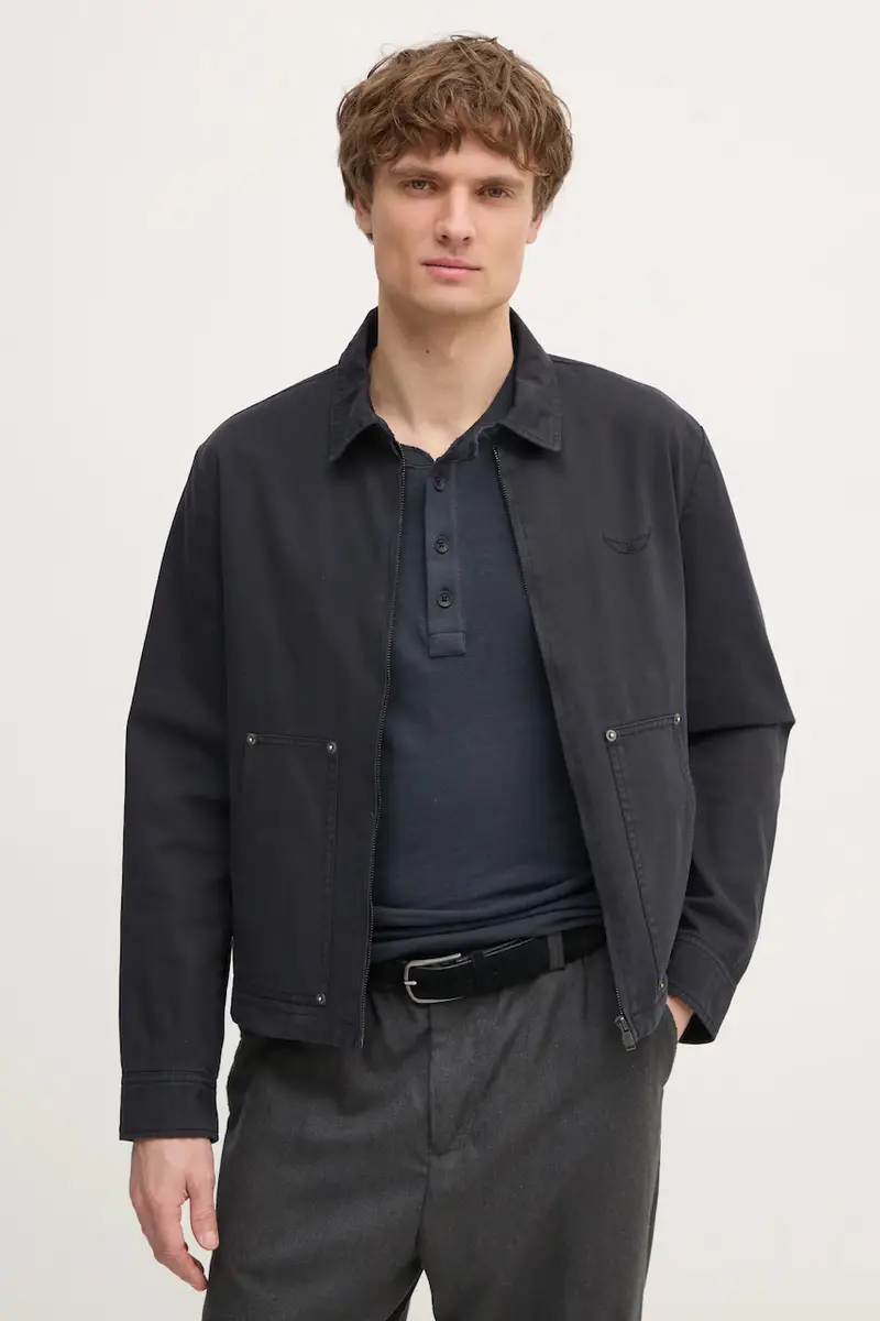 giacca in cotone colore nero WMOW01399 miniatura 4