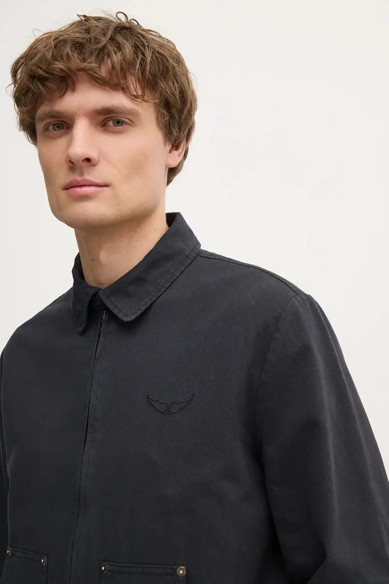 giacca in cotone colore nero WMOW01399 miniatura 5