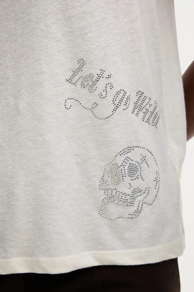 maglietta con aggiunta di lino donna colore beige JWTS02818 miniatura 5