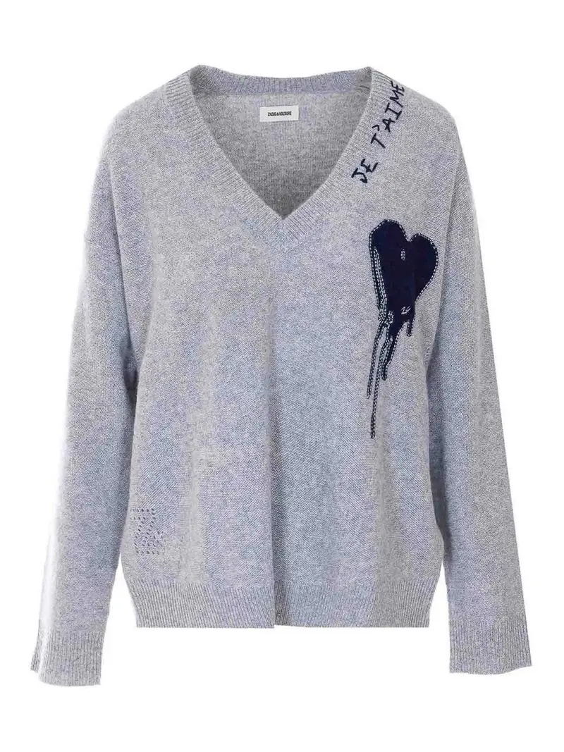 Maglione con cuore che scorre Mikyz Grigio