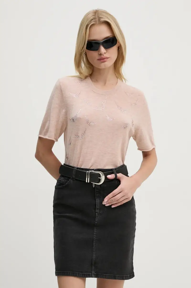 maglione in cachemirie colore rosa KWSW01674