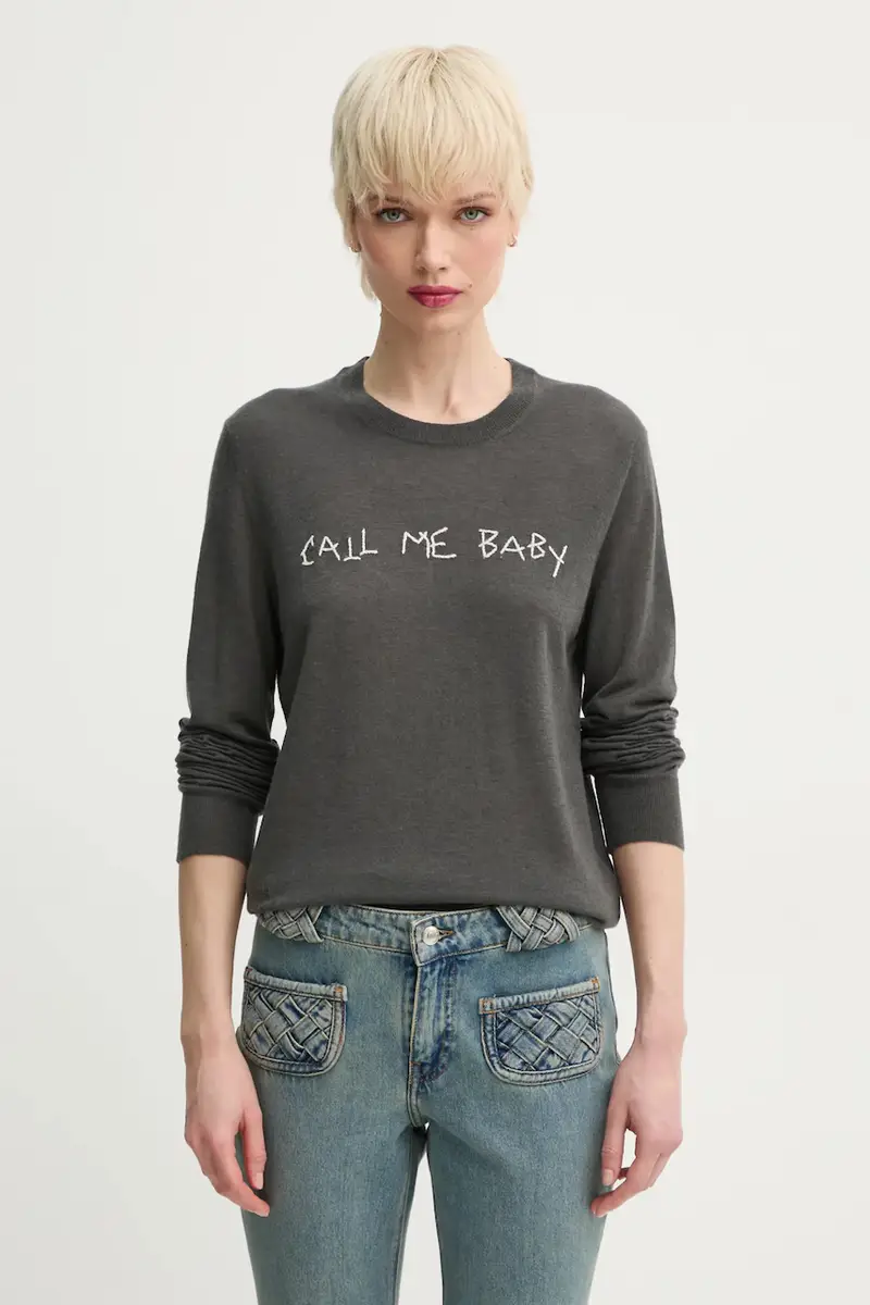 maglione in cachemirie donna colore grigio KWSW02705