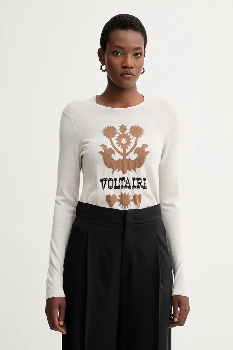 maglione in lana donna colore beige KWSW02802