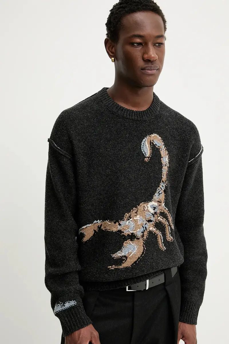 maglione in lana Grigio miniatura 5