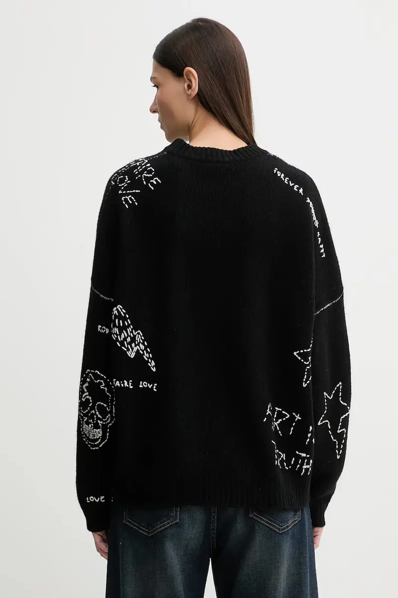 maglione in lana Nero miniatura 3