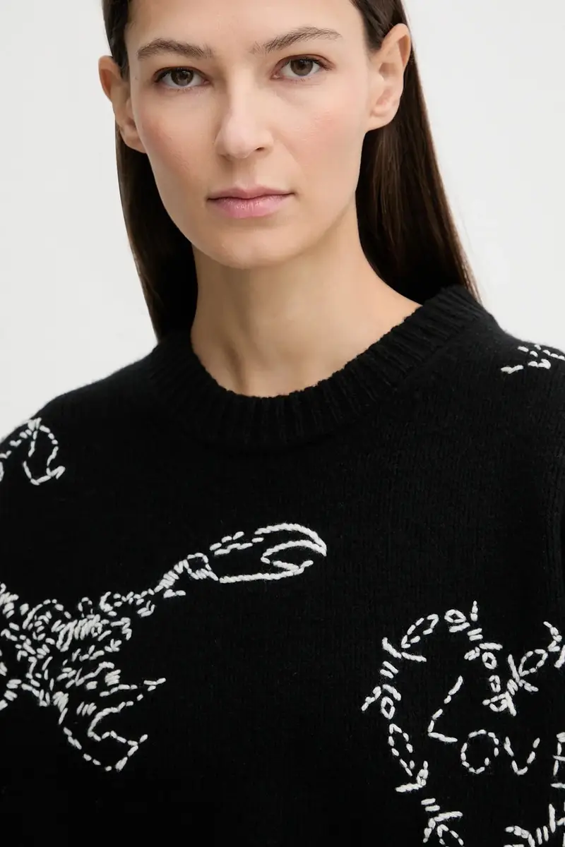 maglione in lana Nero miniatura 4