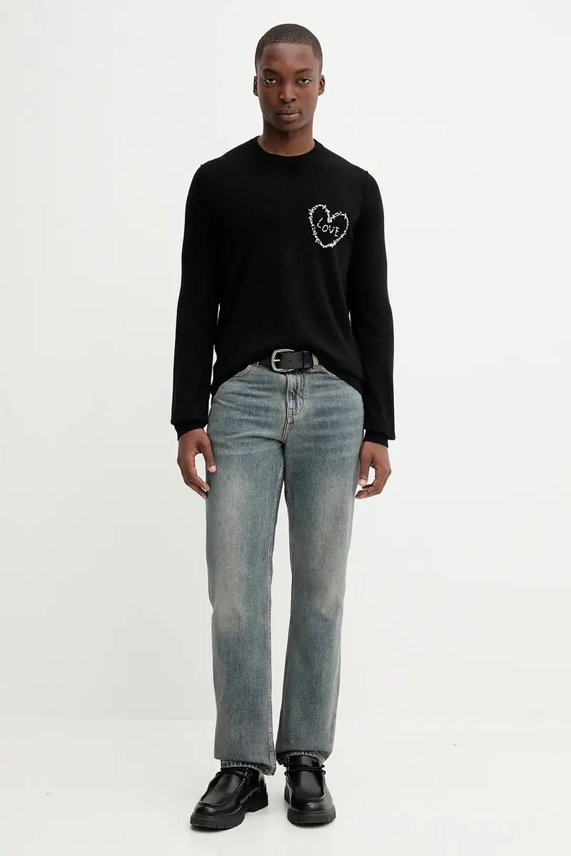 maglione in lana uomo colore nero KMSW01793 miniatura 2