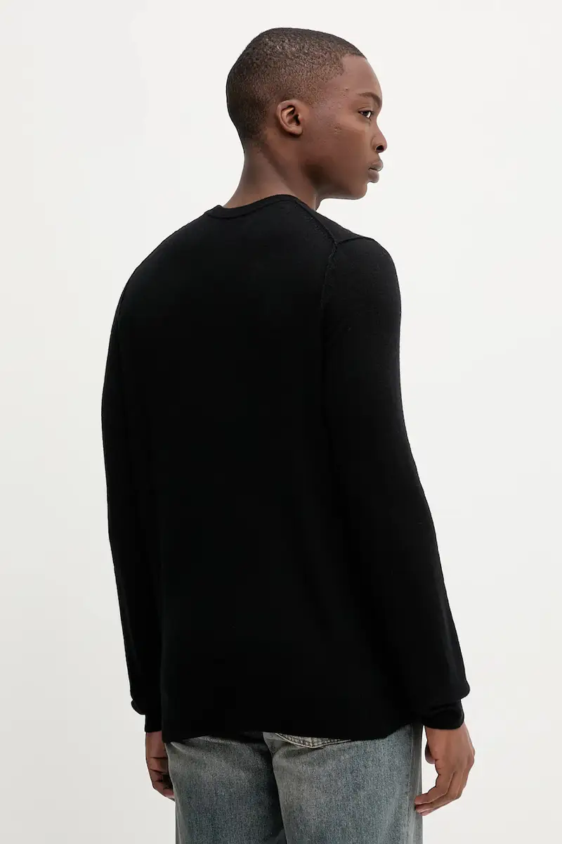 maglione in lana uomo colore nero KMSW01793 miniatura 3