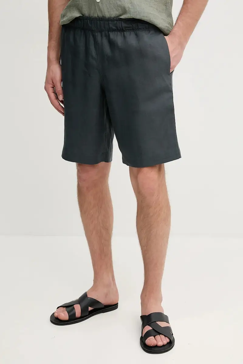 pantaloncini in lino uomo colore grigio WMBS01061