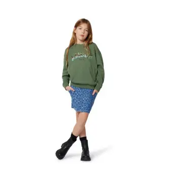 per ragazza X60433 Felpa Green Rock (16Años= 174cm), Casual, Verde, Cotone, moda per bambini