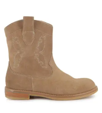 per ragazza X60496 Stivali da cowboy in pelle marrone (39), Basso, Cerniera, Casual, moda per bambini